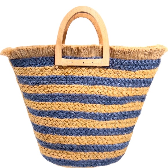 🆕 NWT Antik Kraft Striped Jute Tote - Picture 2 of 7
